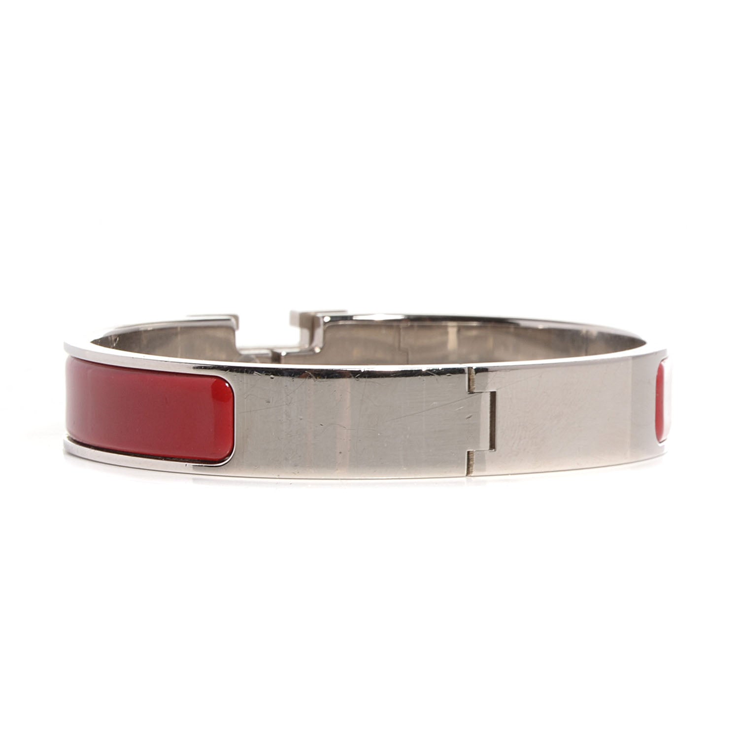 Hermes Enamel Clic Clac H Narrow Bracelet GM Rouge 3 of 6