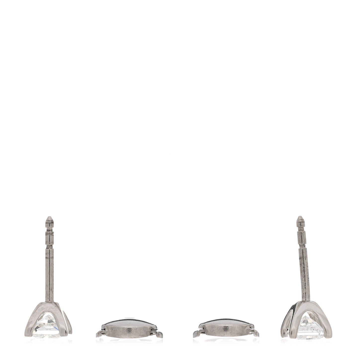 Platinum Diamond .77ctw Princess Cut Solitaire Earrings