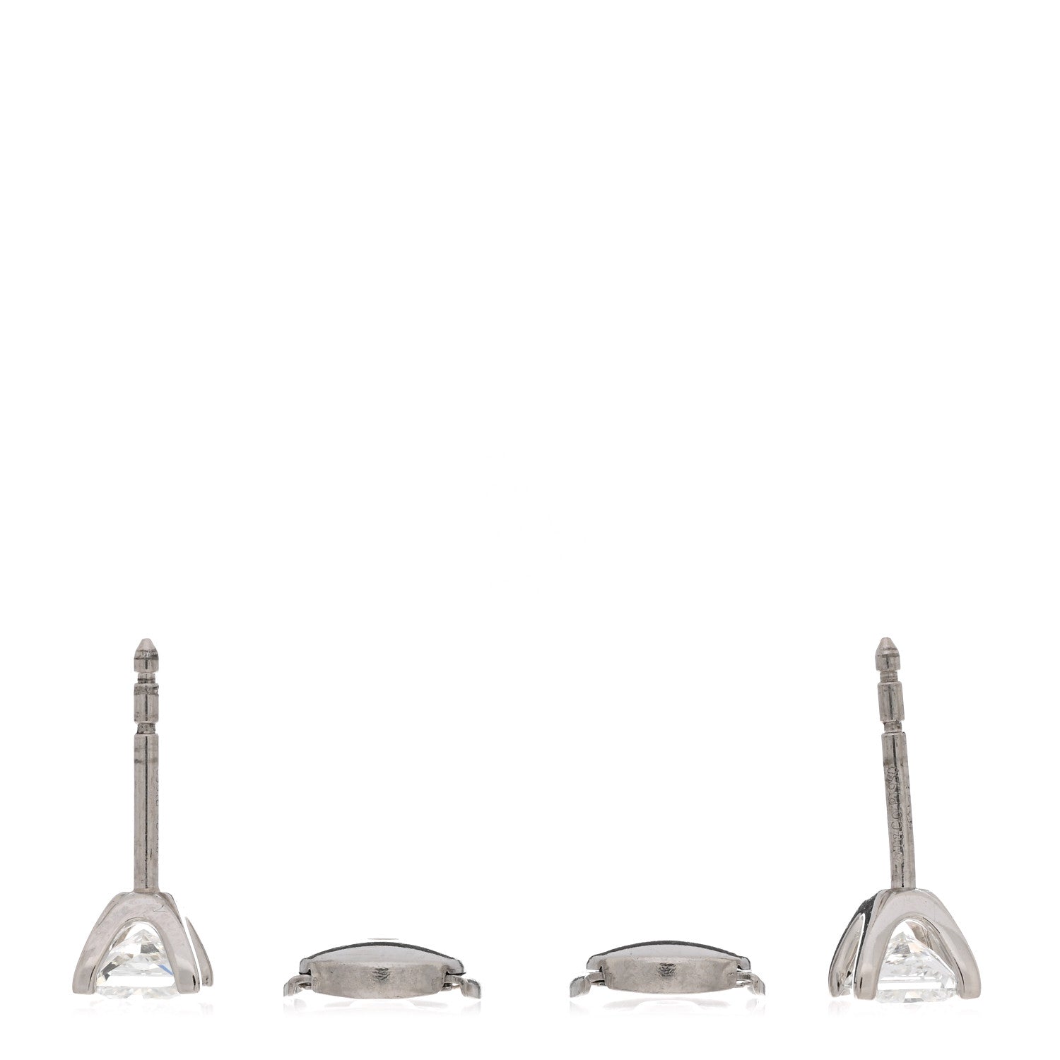 Tiffany Platinum Diamond .77ctw Princess Cut Solitaire Earrings 3 of 4