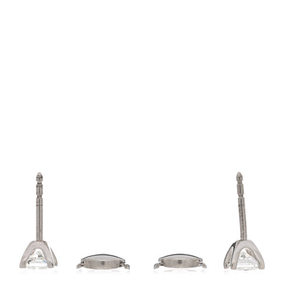 Tiffany Platinum Diamond .77ctw Princess Cut Solitaire Earrings 3 of 4