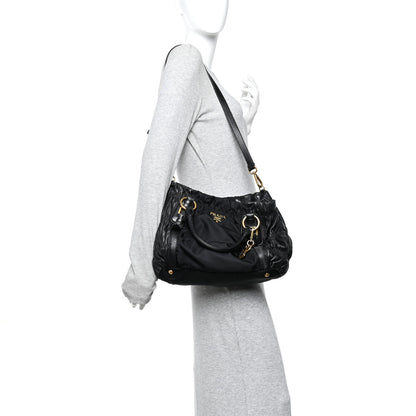 Prada Tessuto Nylon Gaufre Shopping Satchel Black 2 of 10