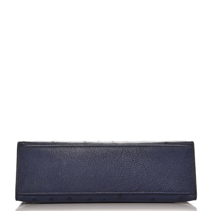 Hermes Ostrich Kelly Pochette Bleu Saphir 23 of 27