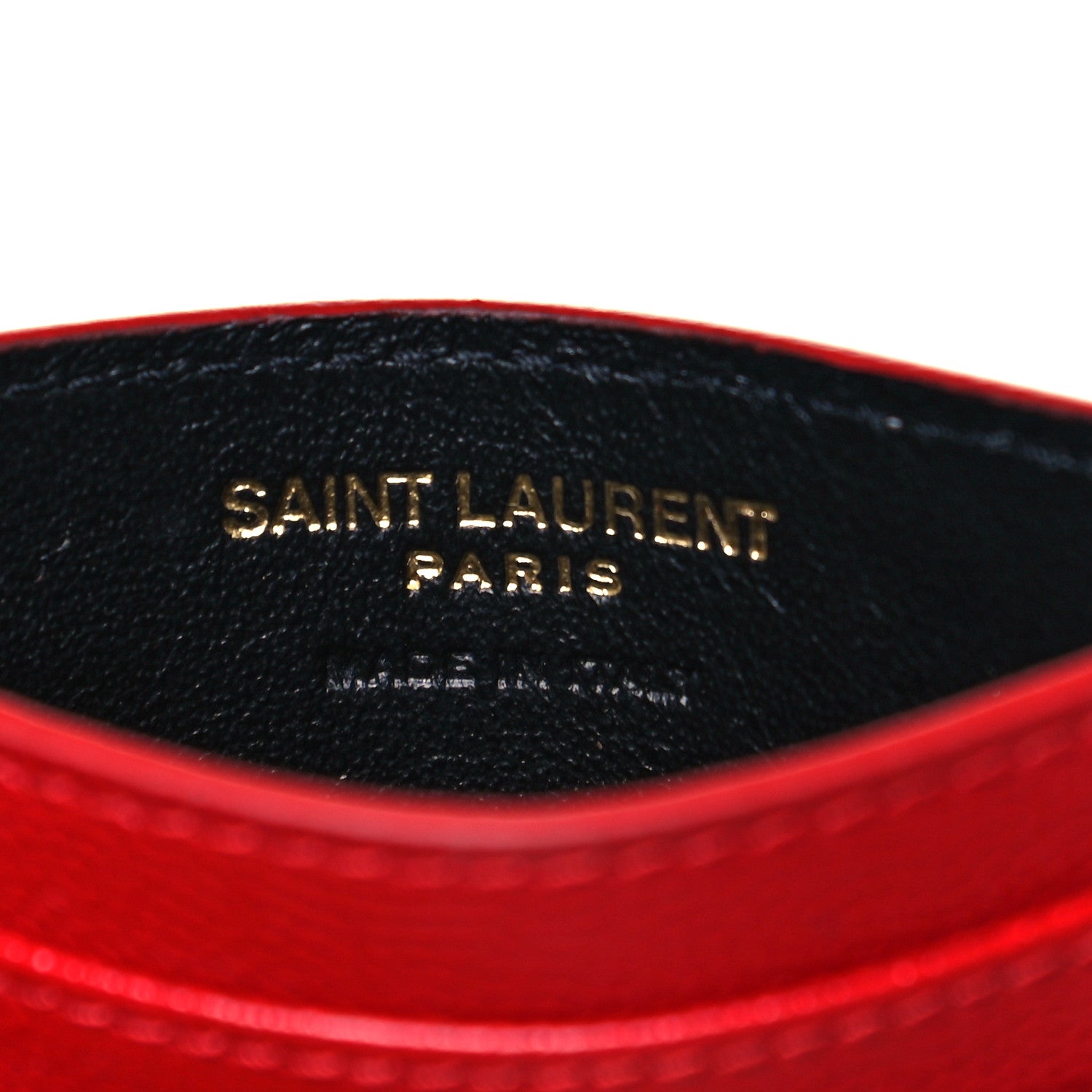 Saint Laurent Grain De Poudre Matelasse Chevron Monogram Credit Card Case Bandana Red 6 of 8