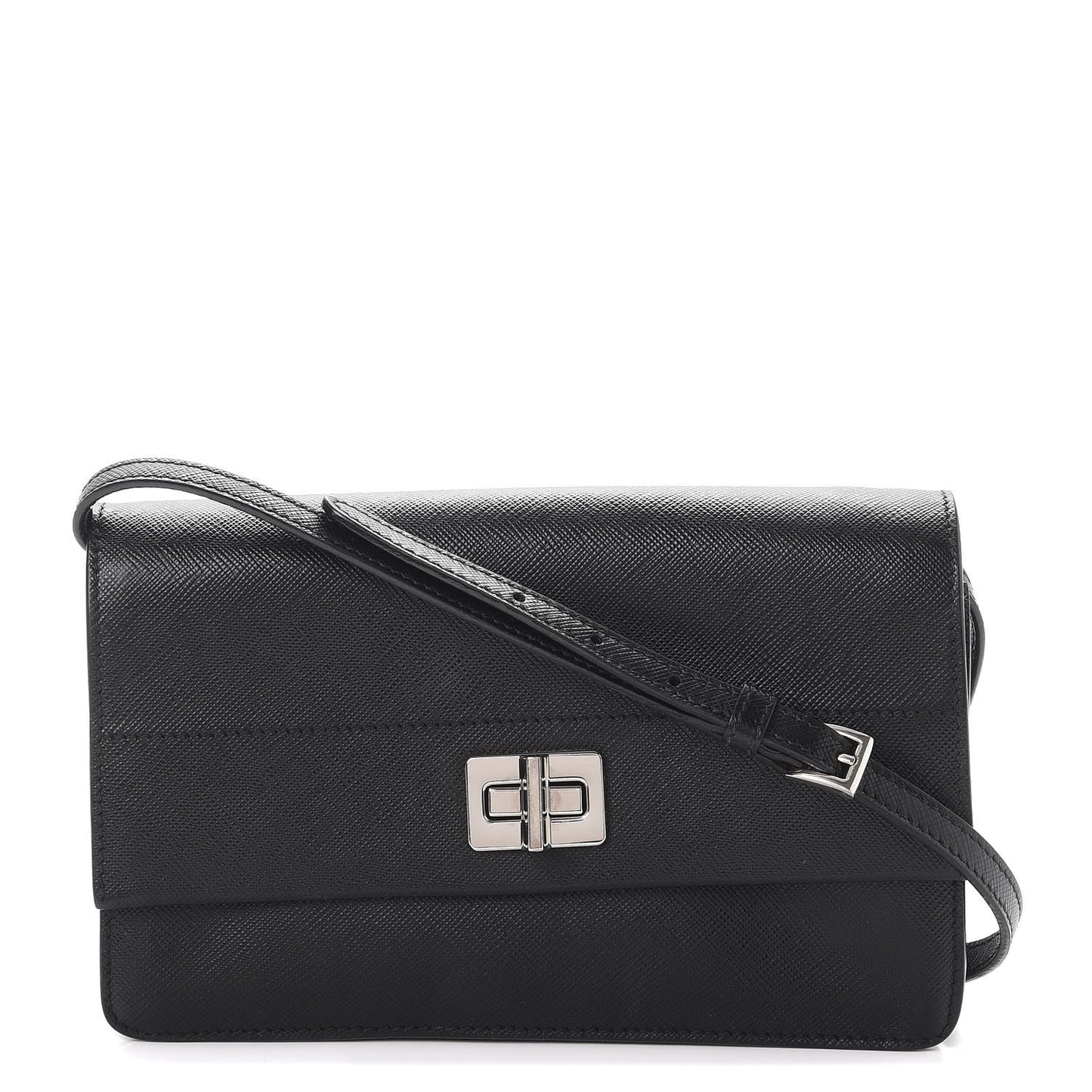 Saffiano Lux Flap Crossbody Nero Black