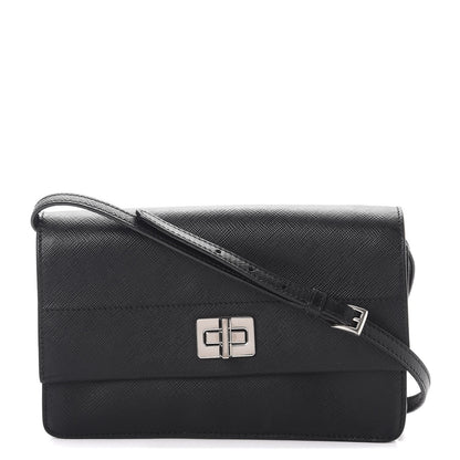 Prada Saffiano Lux Flap Crossbody Nero Black 1 of 8