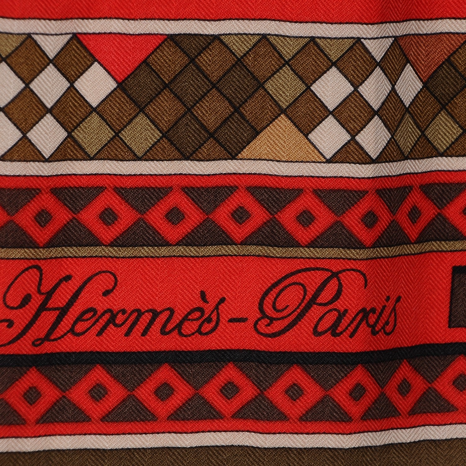 Hermes Cashmere Silk Colliers de Chiens Shawl 140 Black Rouge Kaki 5 of 8