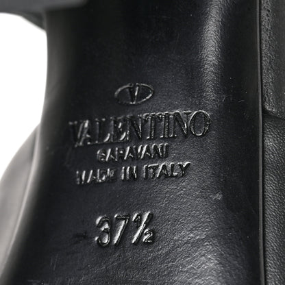 Valentino Garavani Calfskin VLogo Chain 85mm Sandals 37.5 Black 6 of 9