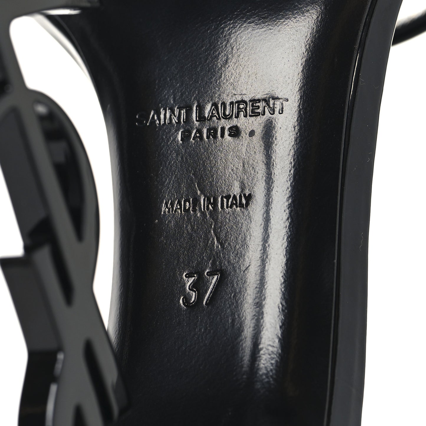Patent Calfskin Opyum 110 Sandals 36 Black