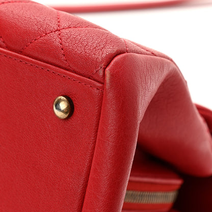 Chanel Shiny Sheepskin Quilted Large Trapezio Flap Red 13 of 13