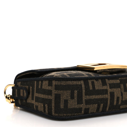Fendi Fabric Jacquard FF 1974 Mini Baguette Tobacco Moro Black 9 of 11