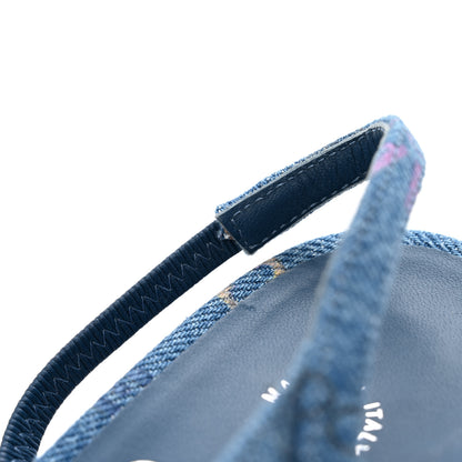 Chanel Denim Printed Denim Mood Cap Toe CC Slingback Flats 38 Light Blue Multicolor 10 of 10