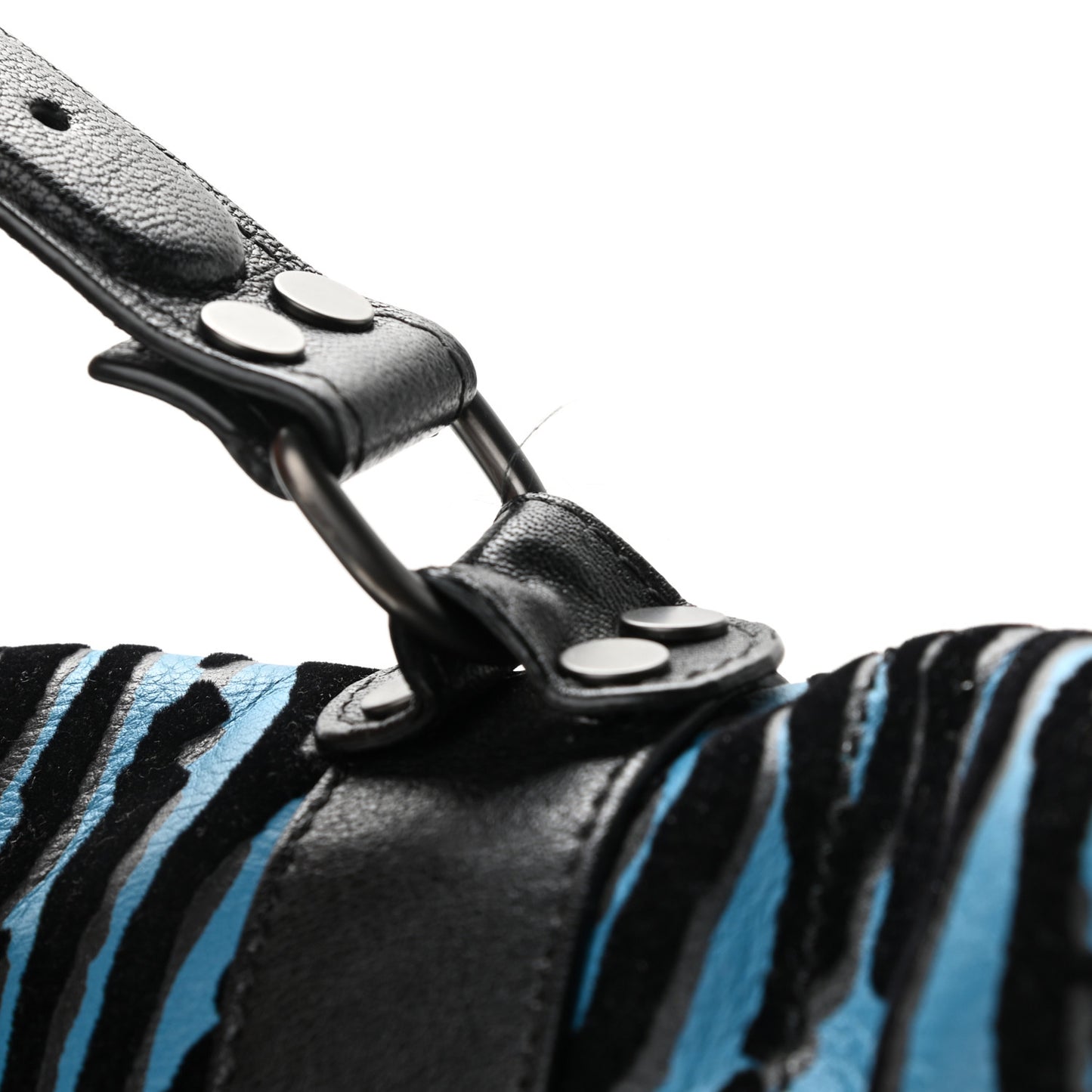 Lambskin Velvet Medium Woodgrain PS1 Satchel Teal Black