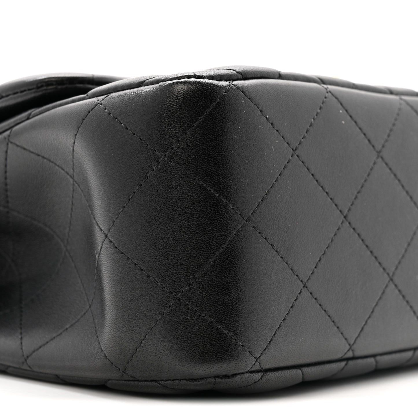 Lambskin Quilted Jumbo Double Flap Black