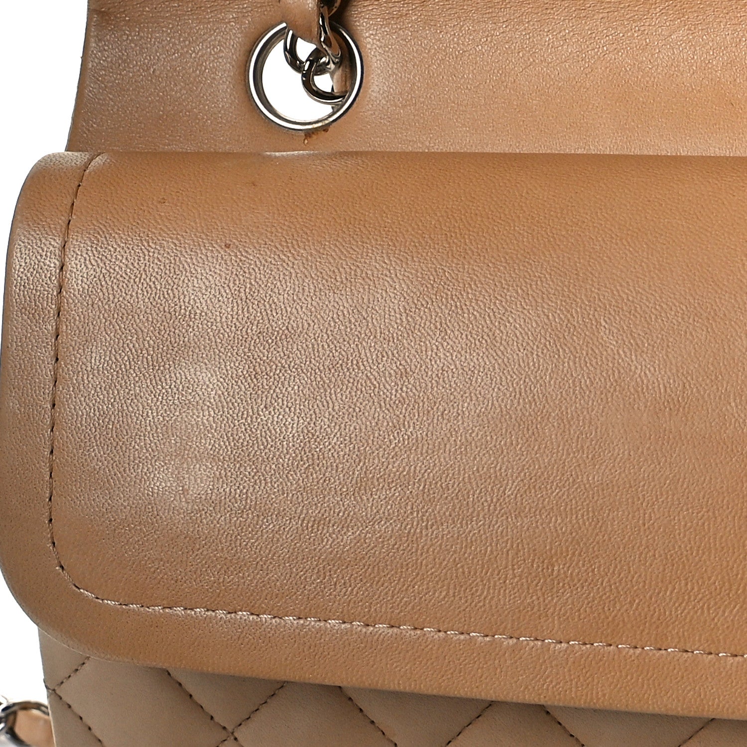 Chanel Lambskin Quilted Medium Double Flap Beige 7 of 10