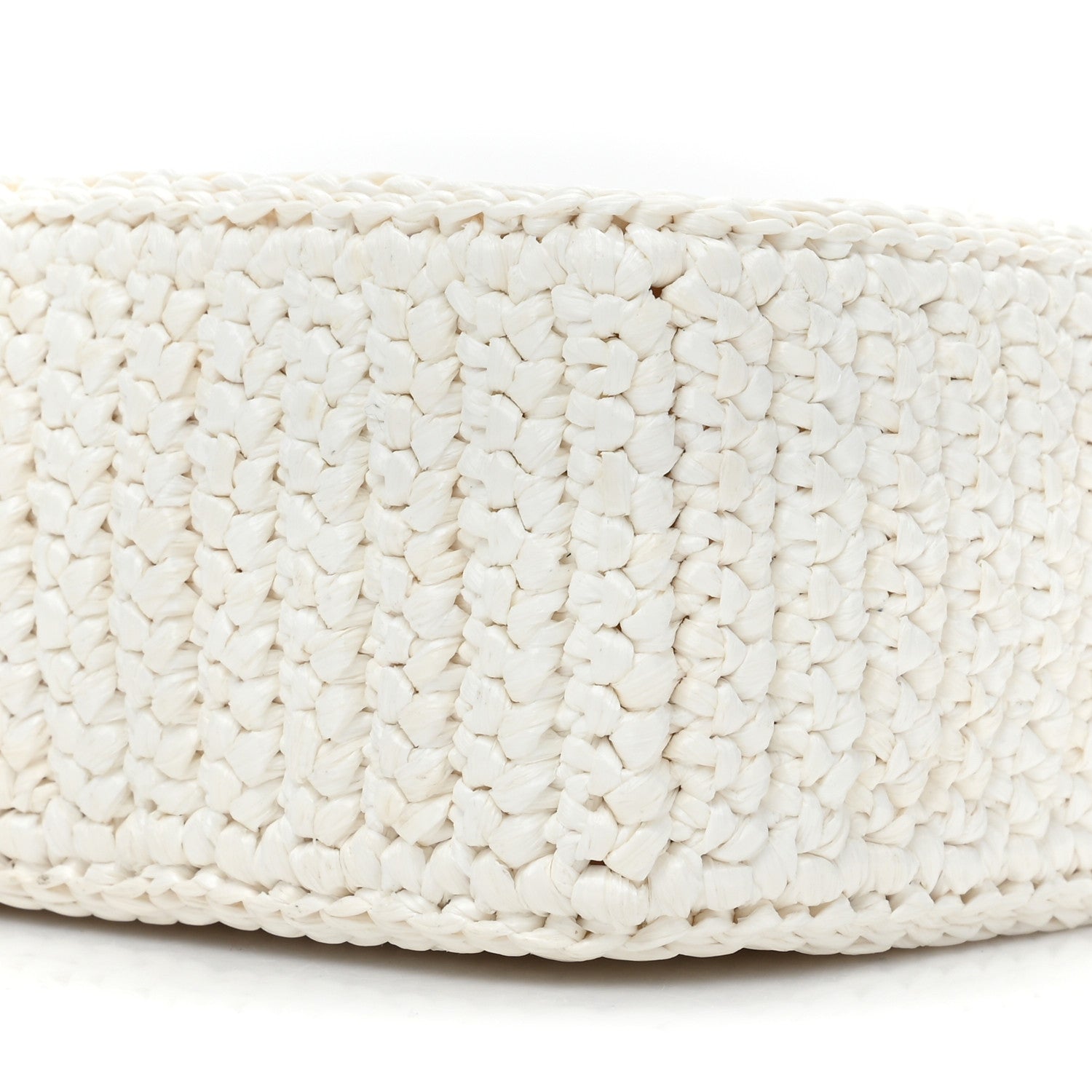 Prada Yarn Raffia Effect Crochet Re-Edition 2005 Shoulder Bag White 7 of 9