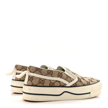 Gucci GG Monogram Womens 1977 Tennis Slip On 30mm Sneakers 36.5 Beige Ebony Mystic White 5 of 12