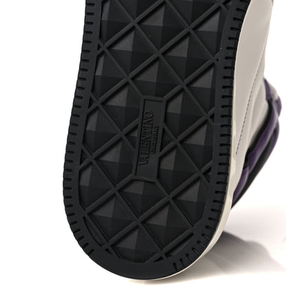Valentino Garavani Nappa Mens One Stud High Top Sneakers 43 White Indian Violet Black 6 of 8