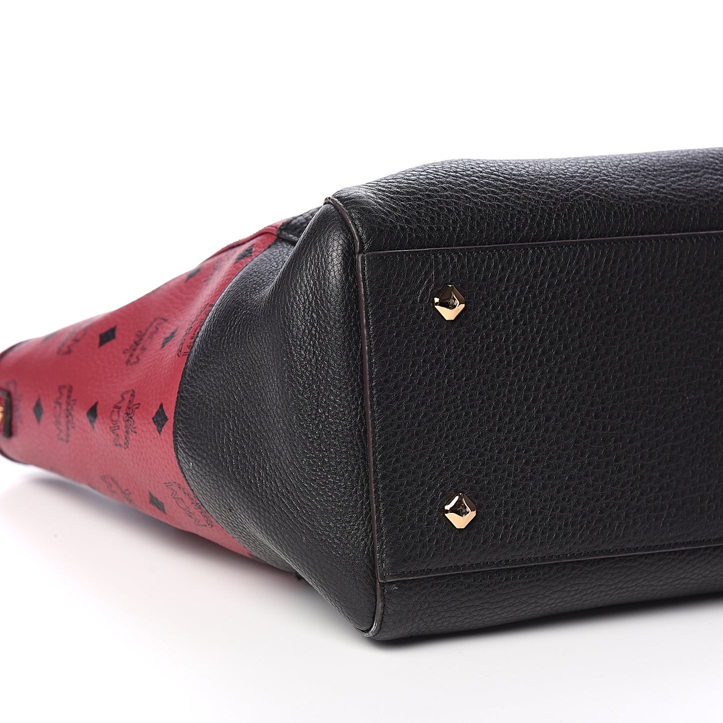Visetos Calfskin Medium Anya Shopper Tote Red Black
