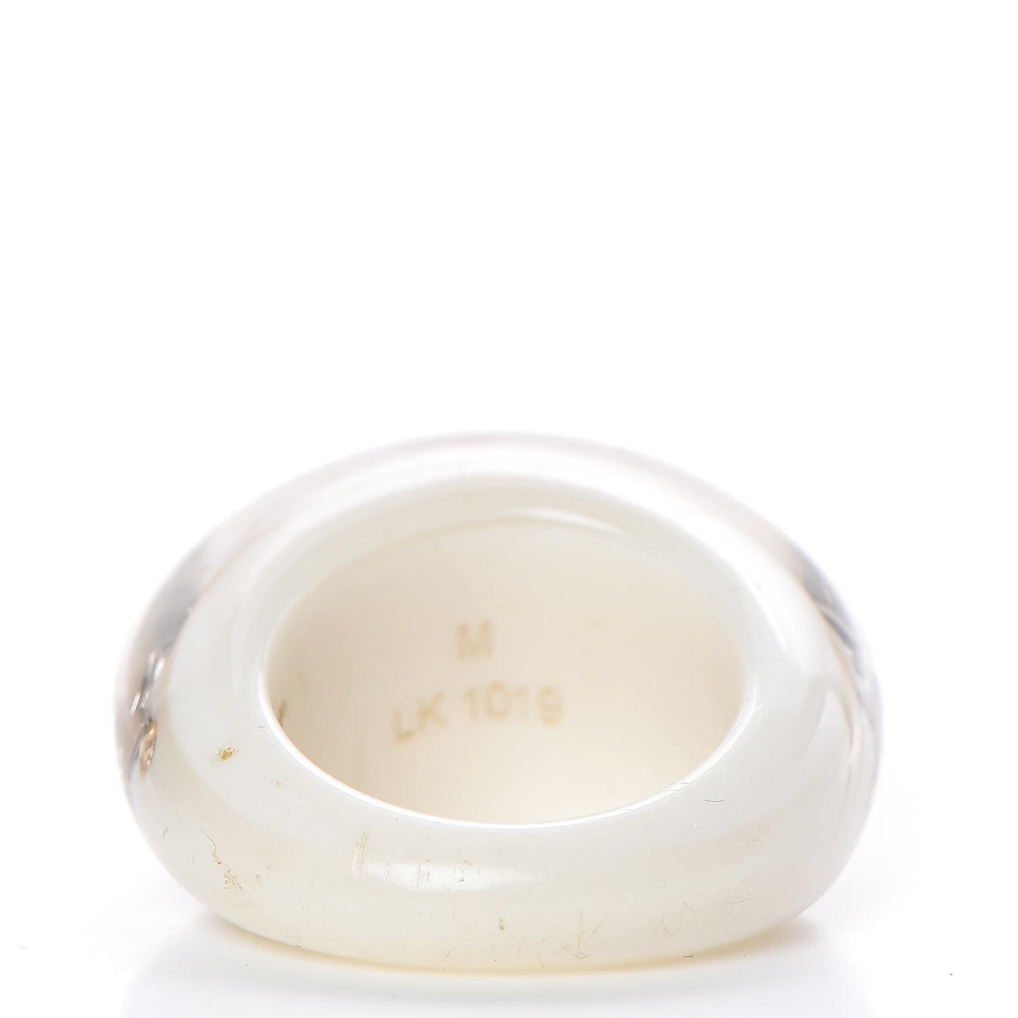 Resin Swarovski Crystal Inclusion Ring 6.5 White