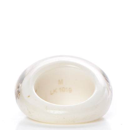 Louis Vuitton Resin Swarovski Crystal Inclusion Ring 6.5 White 4 of 7