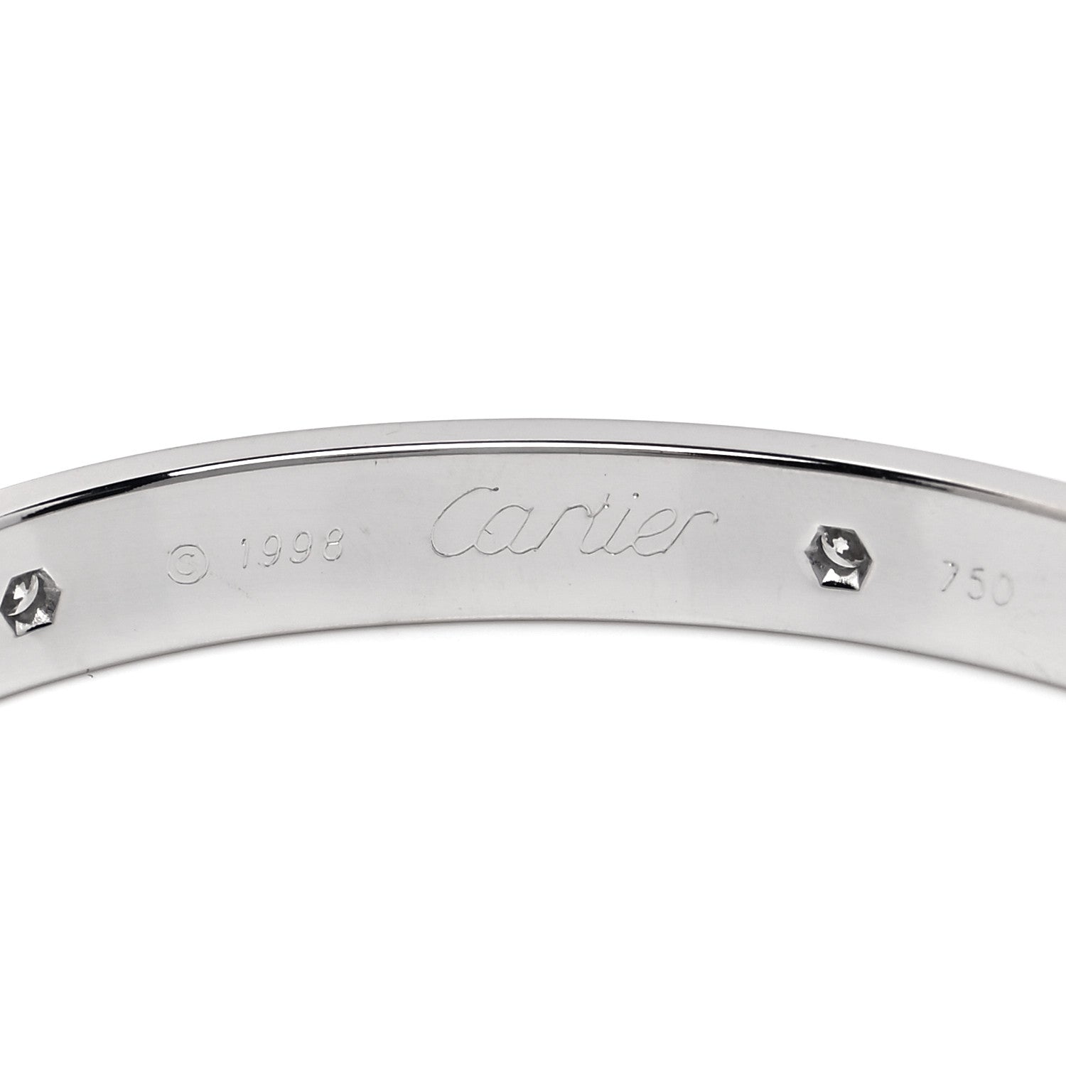 Cartier 18K White Gold 6 Diamond LOVE Bracelet 16 5 of 6