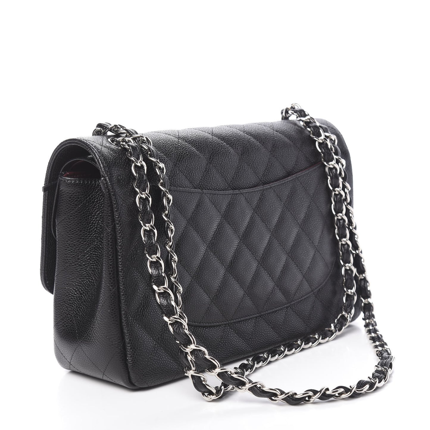 Caviar Quilted Jumbo Double Flap Black