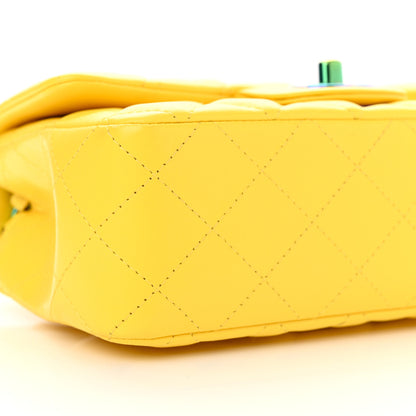 Chanel Lambskin Quilted Mini Rectangular Flap Yellow 9 of 10