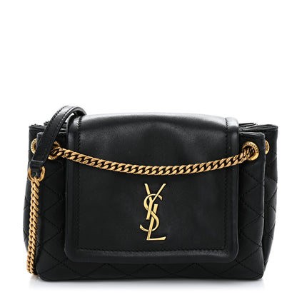Saint Laurent Lambskin Quilted Monogram Mini Nolita Black 1 of 12