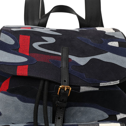 Burberry Canvas Suede Camoflauge Print Brookdale Backpack Navy 10 of 13