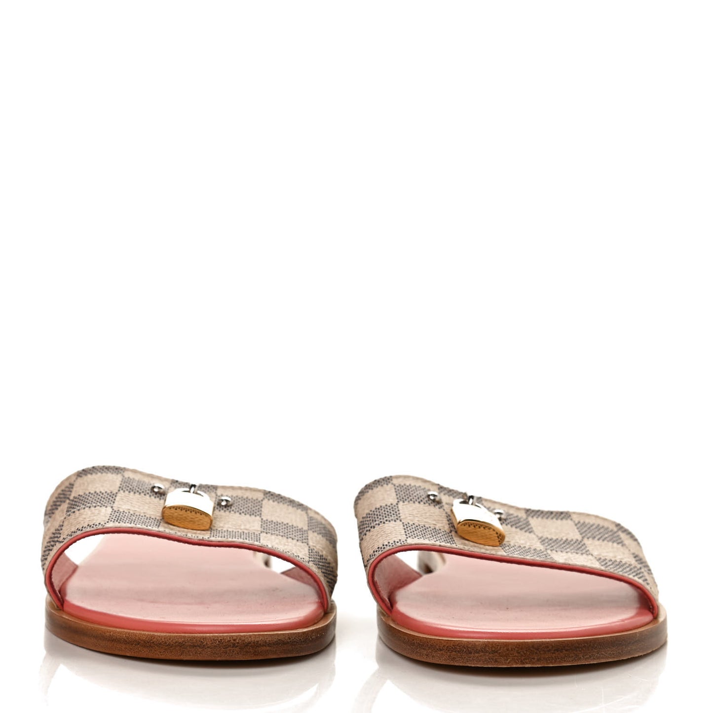 Damier Azur Lock It Flat Mule 40 Rose Clair