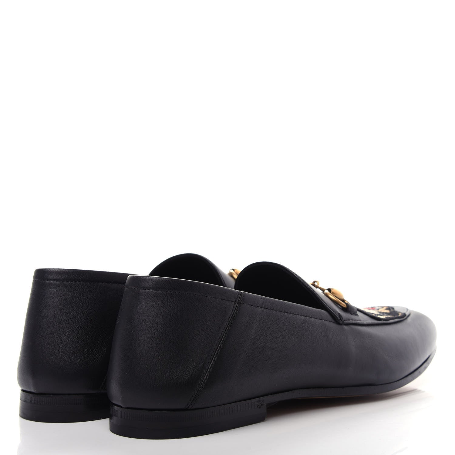Gucci Goatskin Tiger Embroidered Mens Horsebit Loafers 8.5 Black 4 of 11