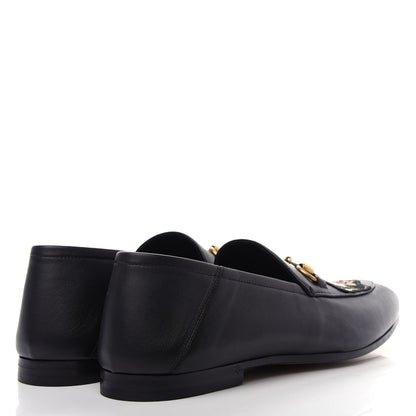 Gucci Goatskin Tiger Embroidered Mens Horsebit Loafers 8.5 Black 4 of 11