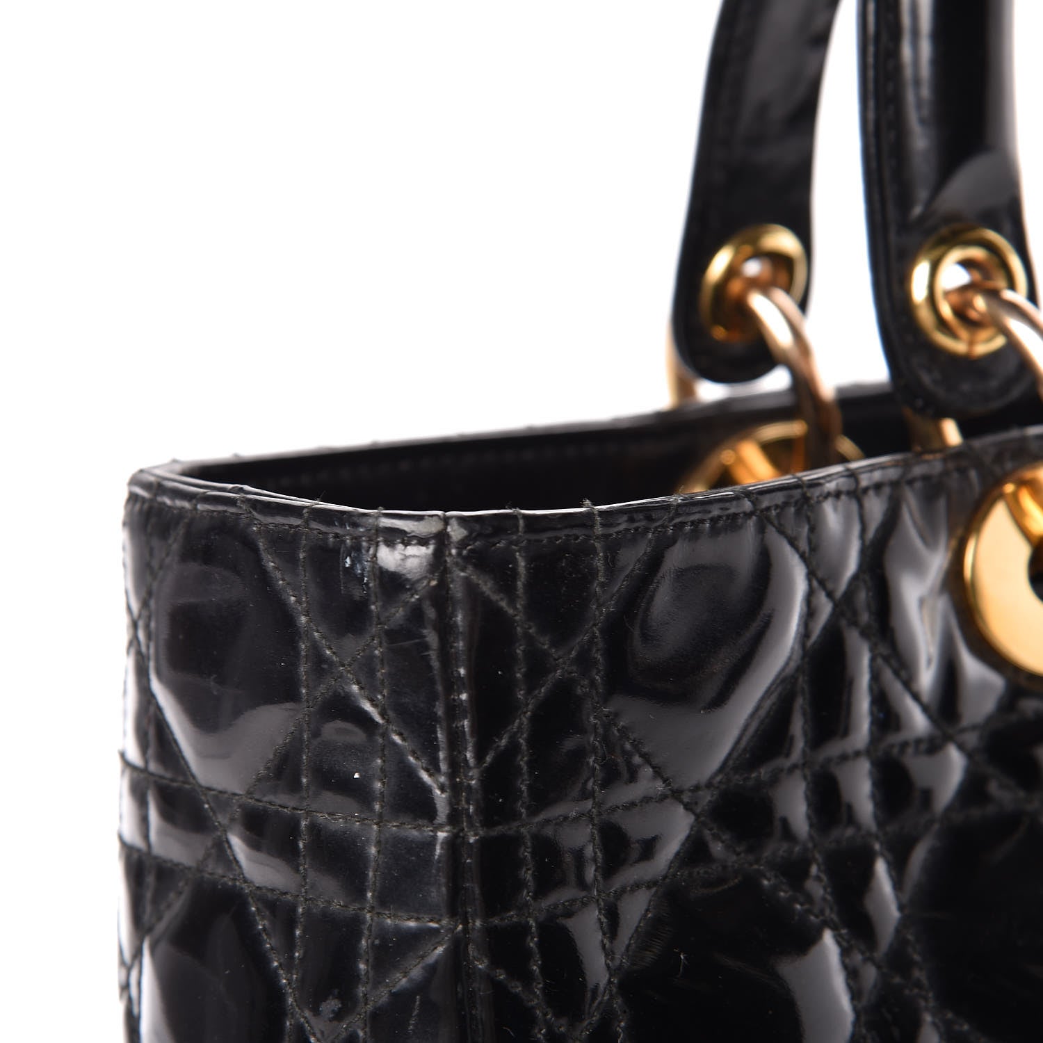 Christian Dior Patent Cannage Large Lady Dior Black 9 of 13