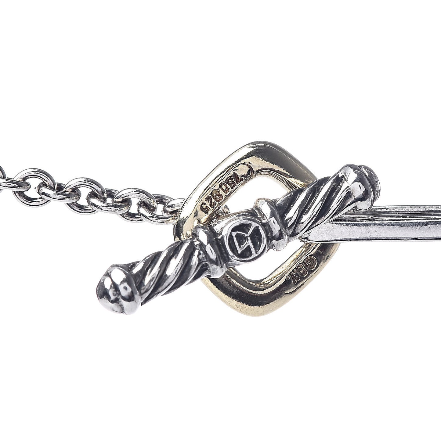 Sterling Silver 18K Yellow Gold Figaro Chain Link Necklace