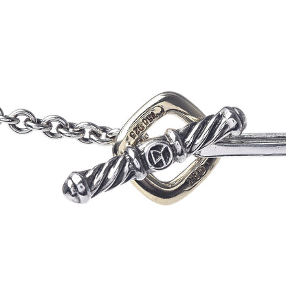 David Yurman Sterling Silver 18K Yellow Gold Figaro Chain Link Necklace 4 of 4