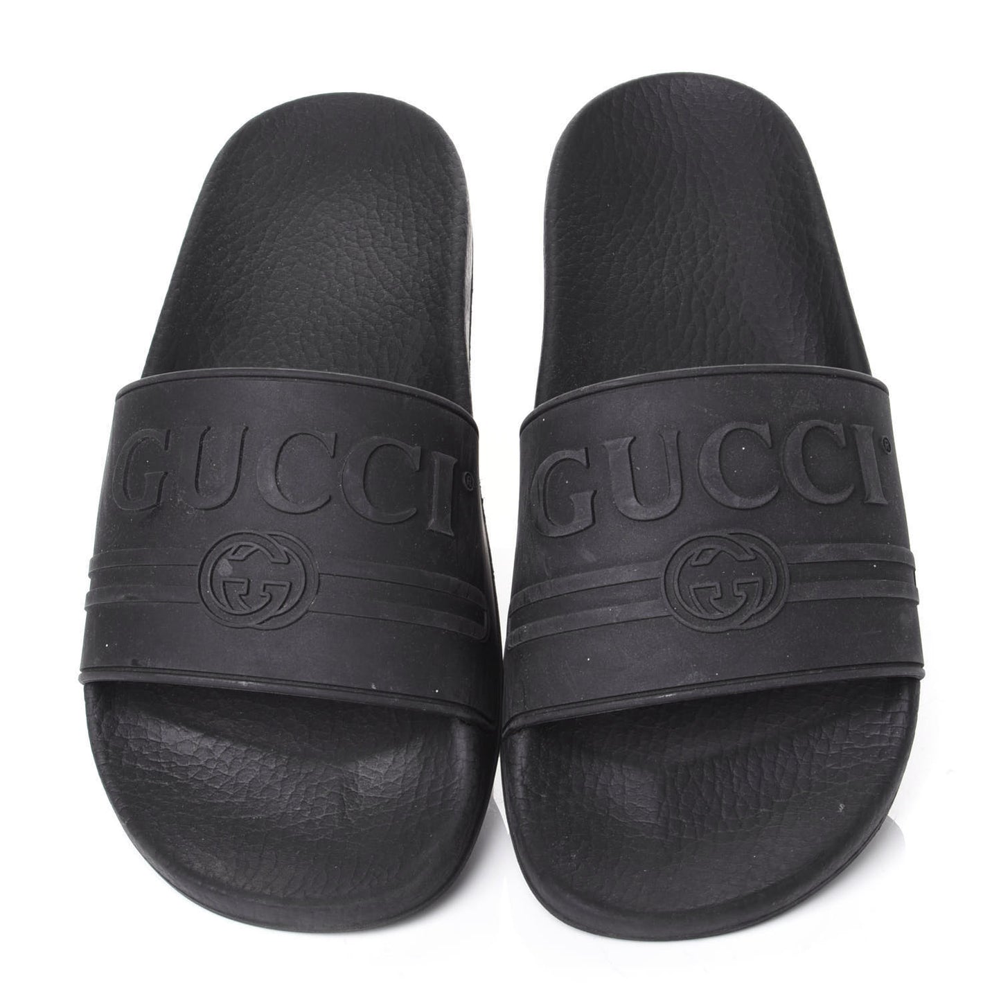 Rubber Womens Logo Slide Sandals 39 Black
