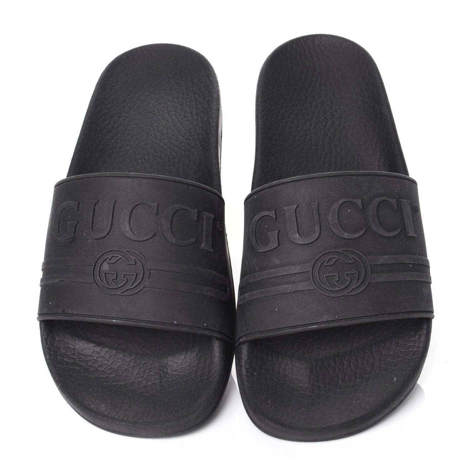 Gucci Rubber Womens Logo Slide Sandals 39 Black 6 of 10