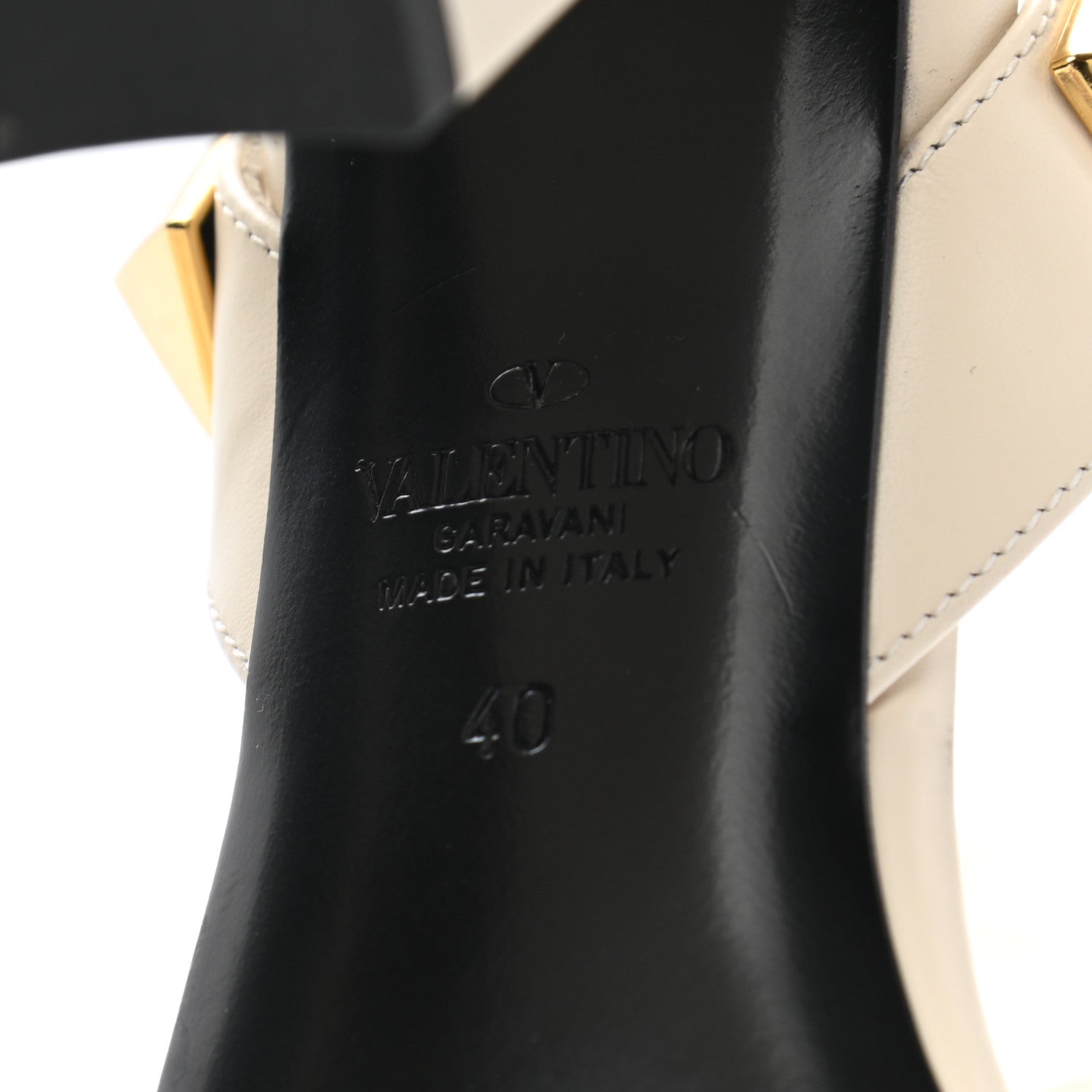 Valentino Garavani Calfskin Roman Stud T-Strap 90mm Sandals 40 Light Ivory 6 of 11