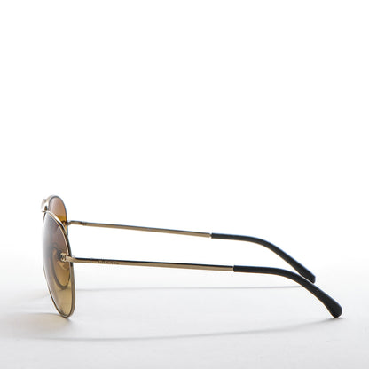 Chanel Aviator CC Sunglasses 4189-T-Q Gold 3 of 7