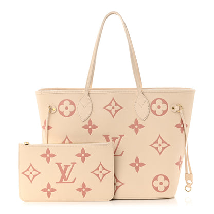 Louis Vuitton Empreinte Monogram Giant Neverfull MM Creme Rose Trianon 1 of 9