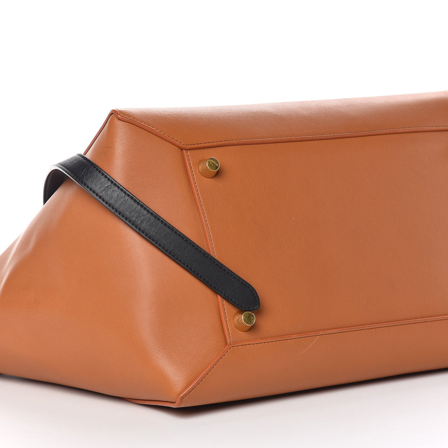 Smooth Calfskin Large Bi-Color Belt Bag Tan