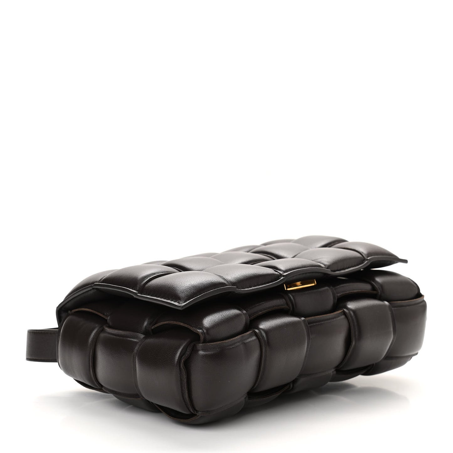 Nappa Maxi Intreccio Padded Cassette Crossbody Bag Fondente