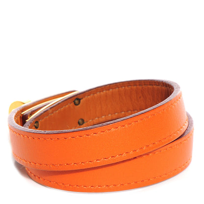 Hermes Chamonix Kelly Double Tour Bracelet Small Orange 3 of 7