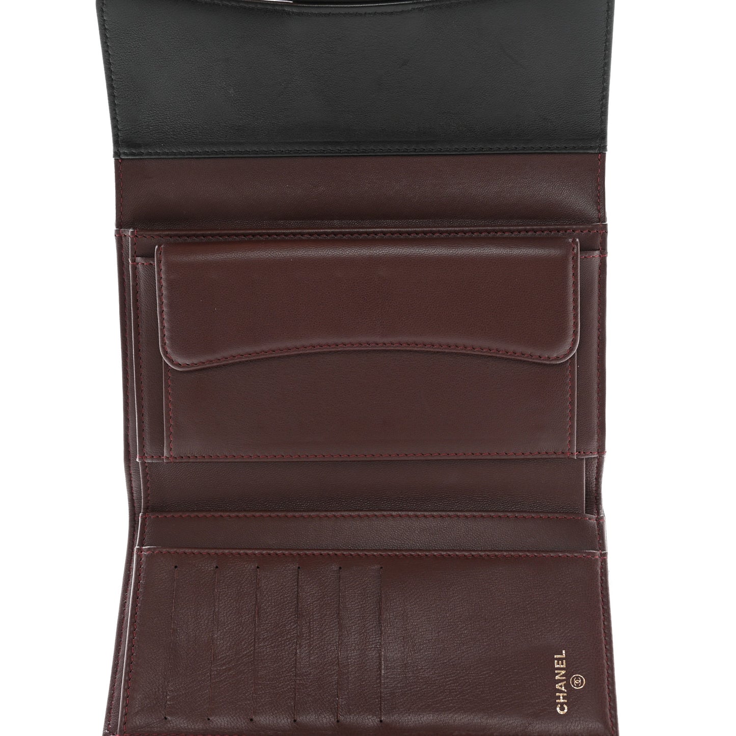 Lambskin Quilted Large Flap Wallet Black