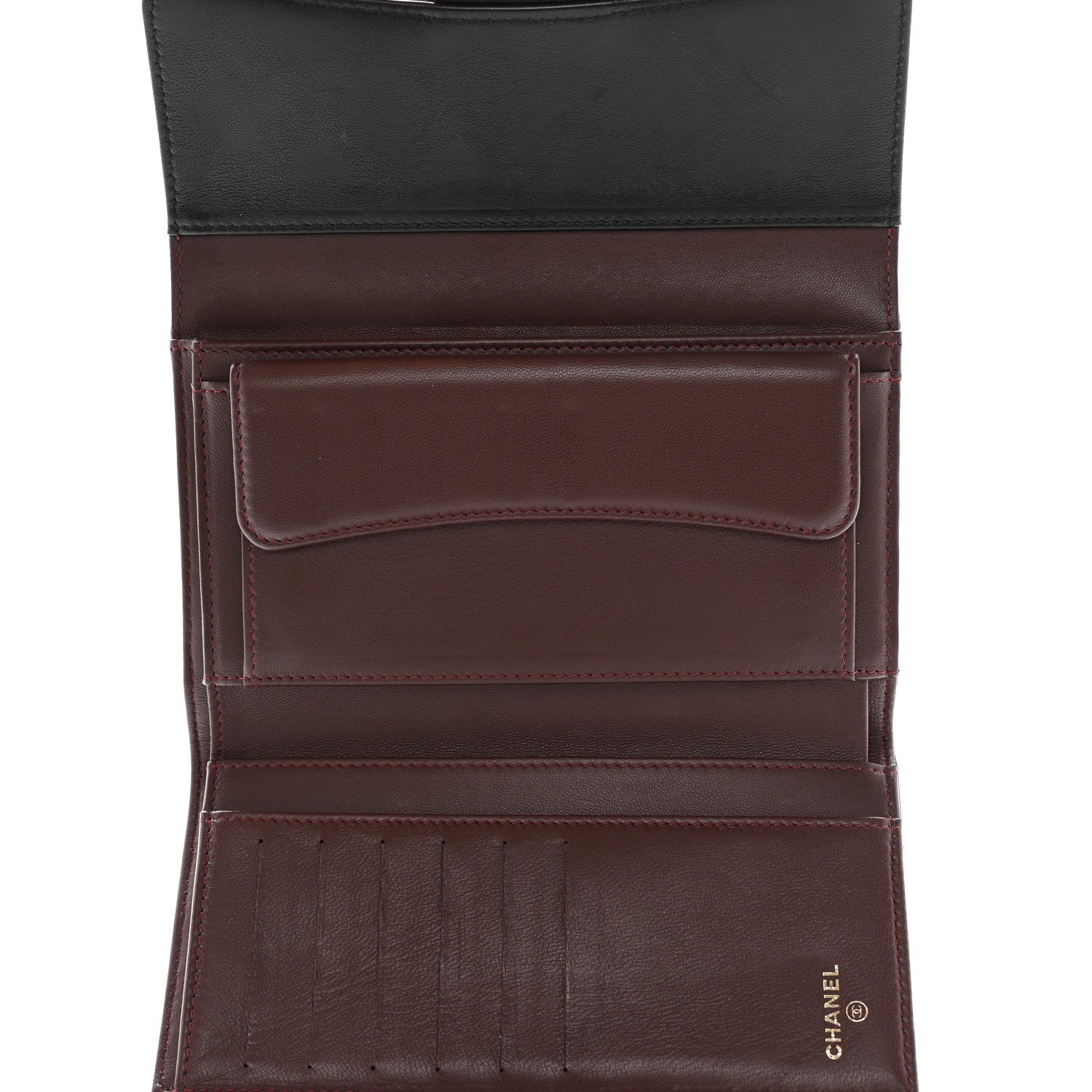 Chanel Lambskin Quilted Large Flap Wallet Black 5 of 8