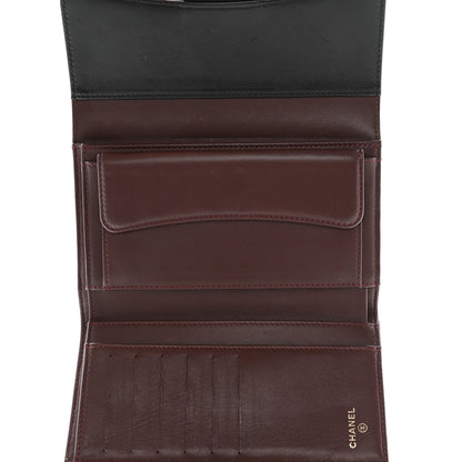Chanel Lambskin Quilted Large Flap Wallet Black 5 of 8