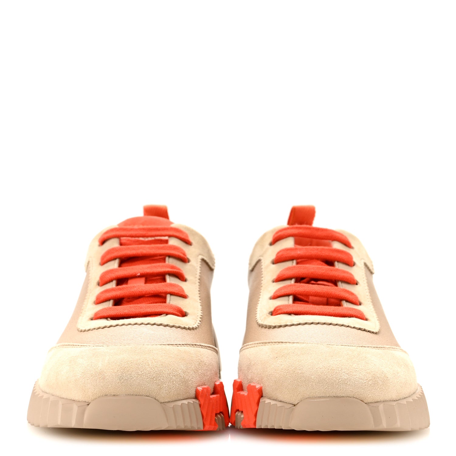 Hermes Goatskin Suede Bouncing Sneakers 36.5 Beige Sarrasin Sanguine 3 of 11