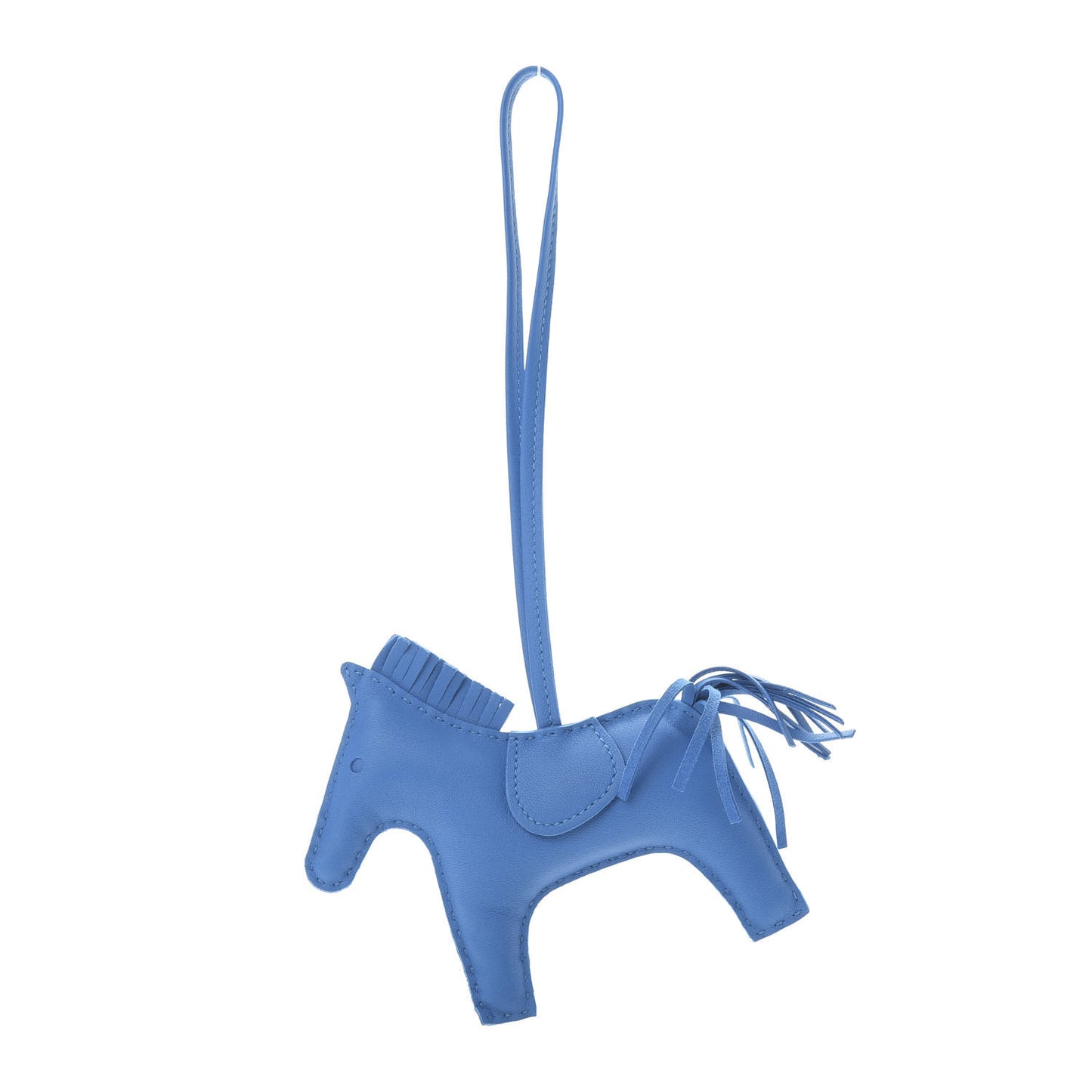 Milo Lambskin Grigri Rodeo Horse Bag Charm MM Bleu Zanzibar