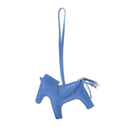 Hermes Milo Lambskin Grigri Rodeo Horse Bag Charm MM Bleu Zanzibar 1 of 5