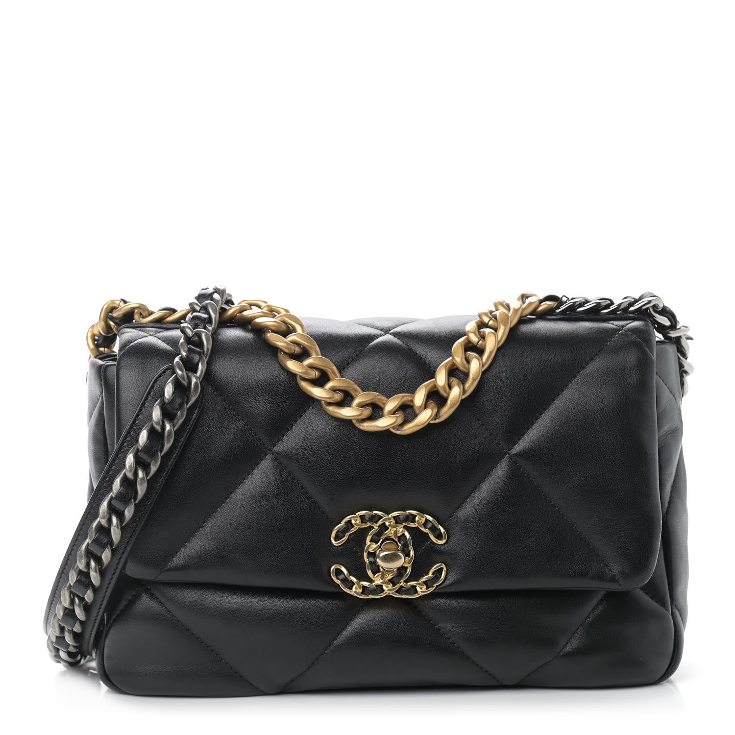 Chanel Lambskin Quilted Medium Chanel 19 Flap Black 1 of 11